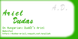 ariel dudas business card